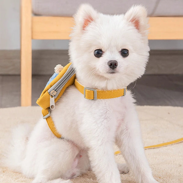 Cute Dog Harness with Backpack